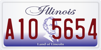 IL license plate A105654