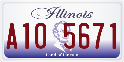IL license plate A105671