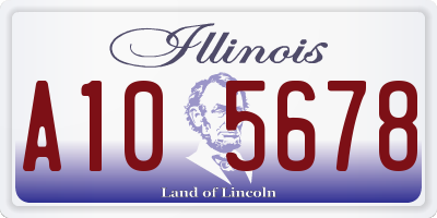 IL license plate A105678