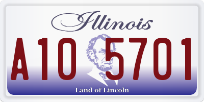 IL license plate A105701