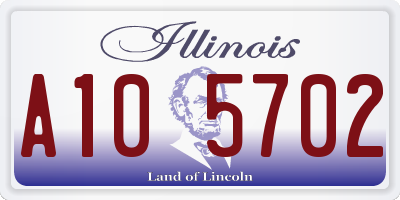IL license plate A105702
