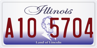 IL license plate A105704