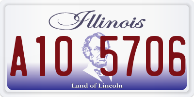 IL license plate A105706
