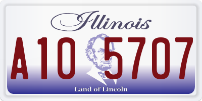 IL license plate A105707