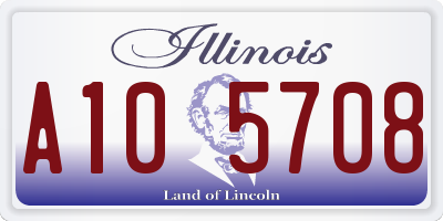 IL license plate A105708