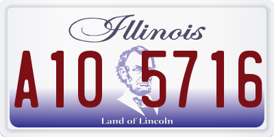 IL license plate A105716