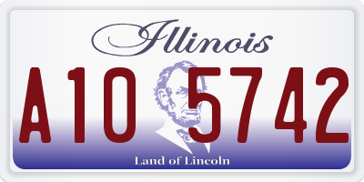 IL license plate A105742