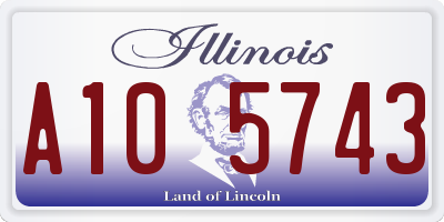 IL license plate A105743