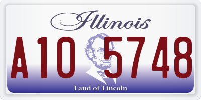 IL license plate A105748