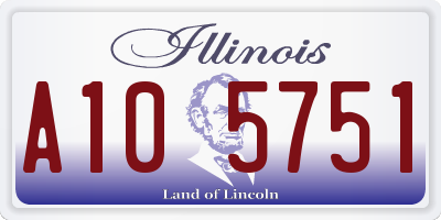 IL license plate A105751