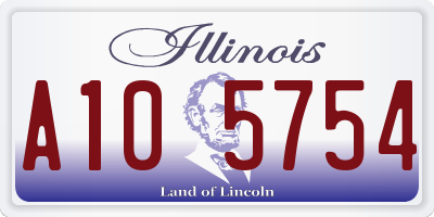 IL license plate A105754