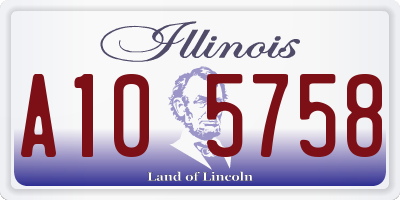 IL license plate A105758