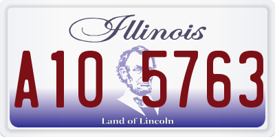 IL license plate A105763