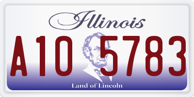 IL license plate A105783