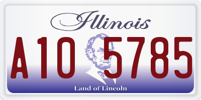 IL license plate A105785