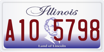 IL license plate A105798