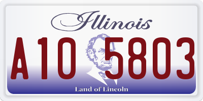 IL license plate A105803
