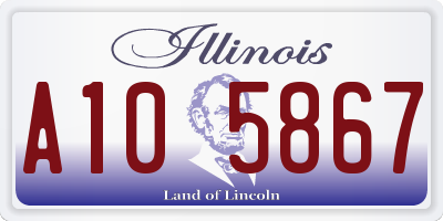 IL license plate A105867