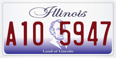 IL license plate A105947