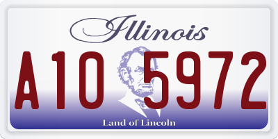 IL license plate A105972