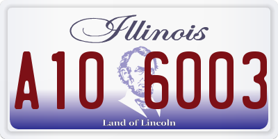 IL license plate A106003