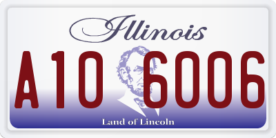 IL license plate A106006
