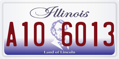 IL license plate A106013