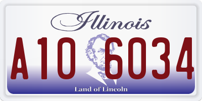 IL license plate A106034