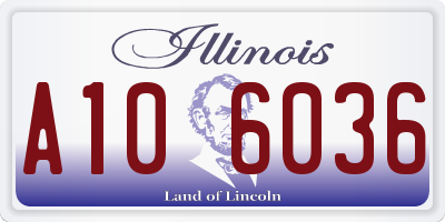 IL license plate A106036