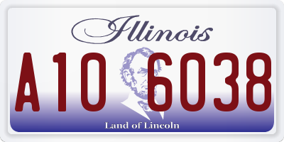 IL license plate A106038