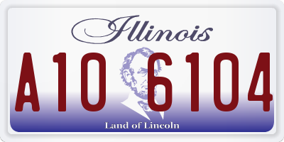 IL license plate A106104