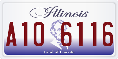 IL license plate A106116