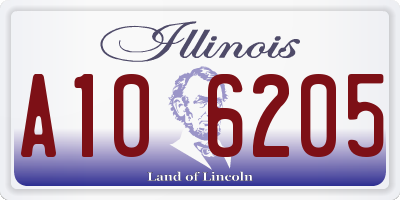 IL license plate A106205