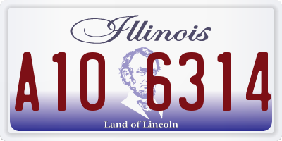 IL license plate A106314