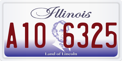 IL license plate A106325