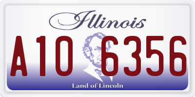 IL license plate A106356