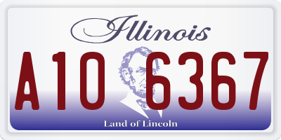 IL license plate A106367