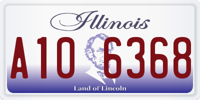 IL license plate A106368