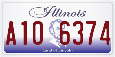 IL license plate A106374