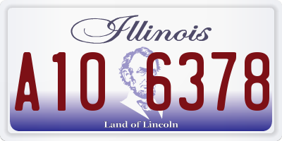 IL license plate A106378