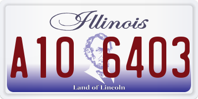 IL license plate A106403