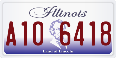 IL license plate A106418