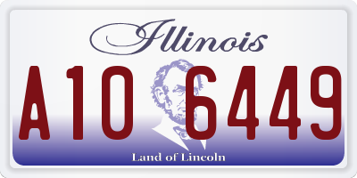 IL license plate A106449