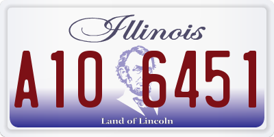 IL license plate A106451