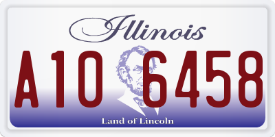 IL license plate A106458