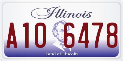 IL license plate A106478