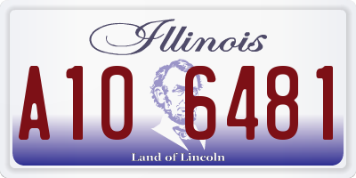 IL license plate A106481