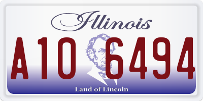 IL license plate A106494