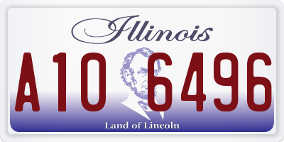 IL license plate A106496