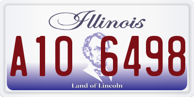 IL license plate A106498